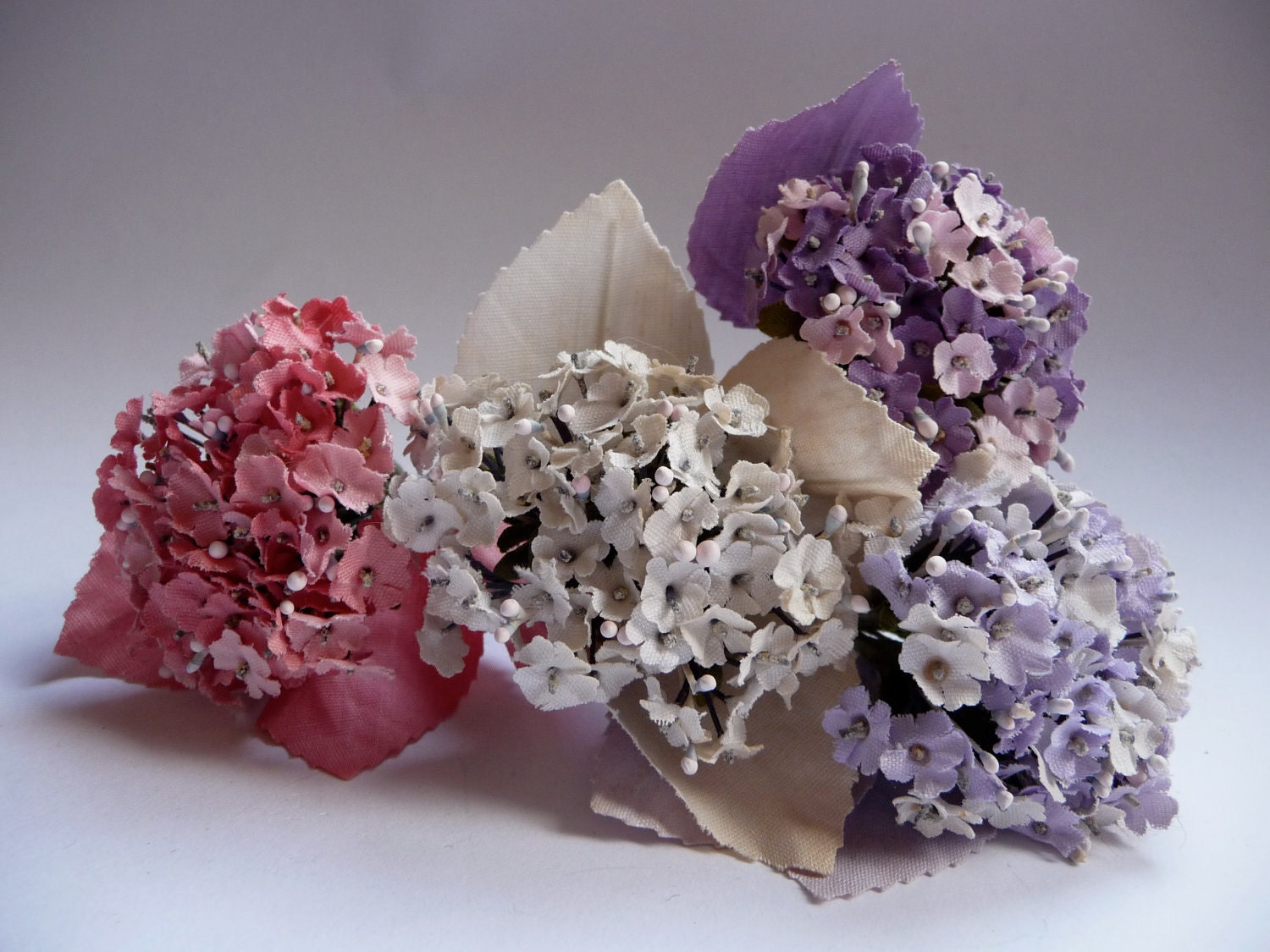 Vintage cloth flower posies - TickleAndFinch
