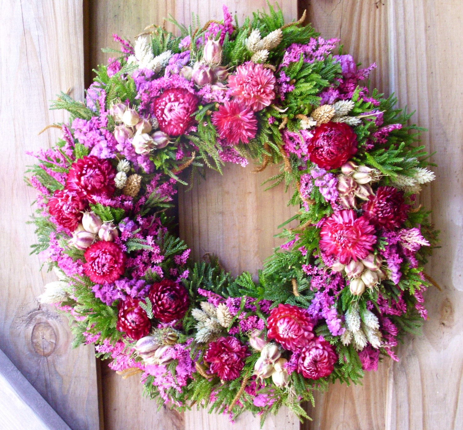 Pink Dried Flower Wreath