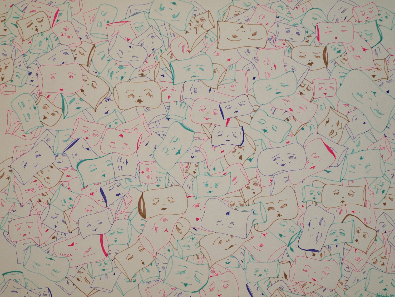 Whimsical pastel-colored drawing