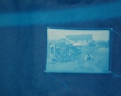Cyanotype Photograph from Vintage Negative