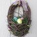 Easter Wreath Nest with sparkle eggs Grapevine READY TO SHIP