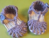 Crocheted Cotton hemp blend Sandals, Fits Most babies 0-6 Months- Made to Order