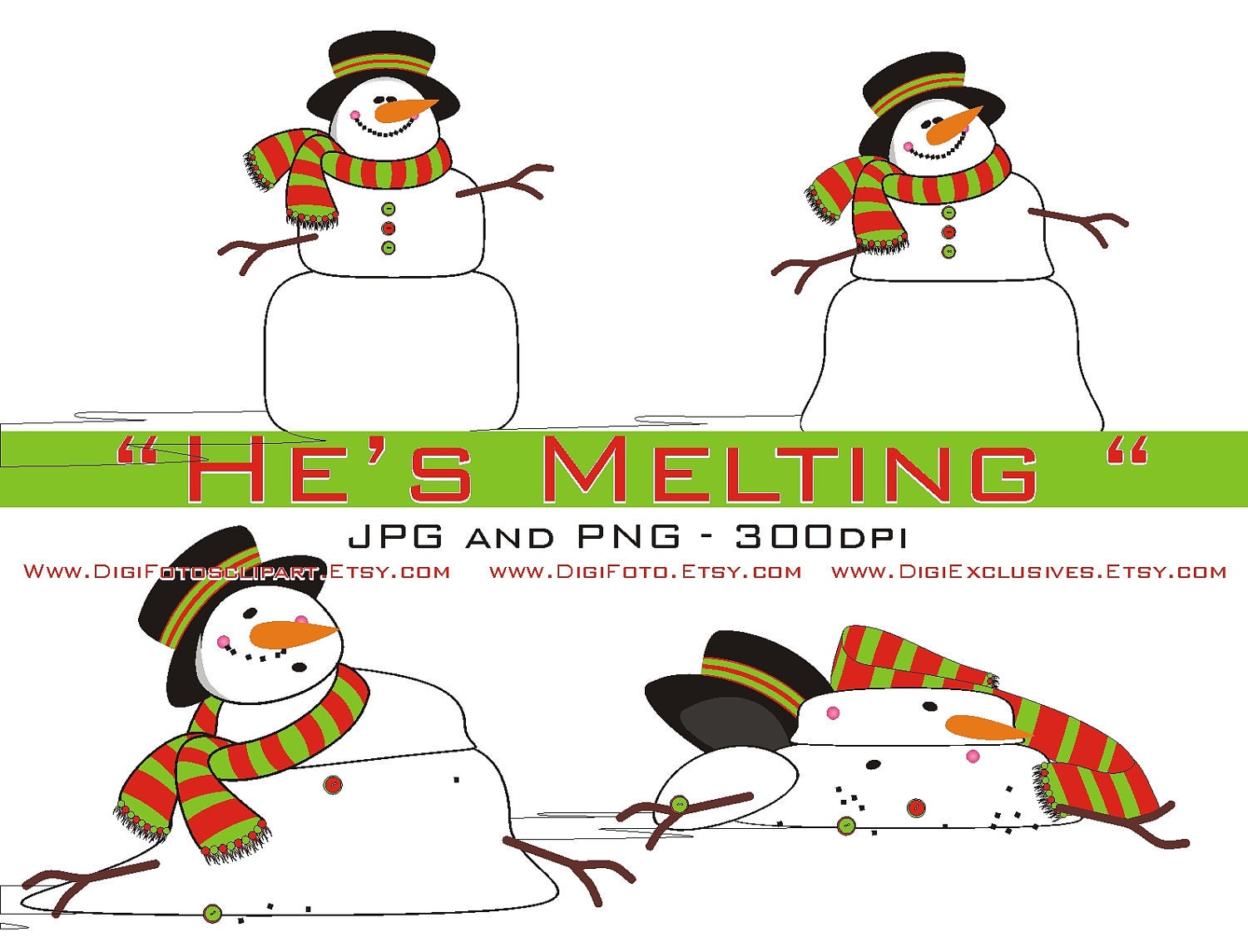 melting snowman clipart