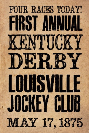 Kentucky Derby Historical Handbill - 12X18 POSTER PRINT