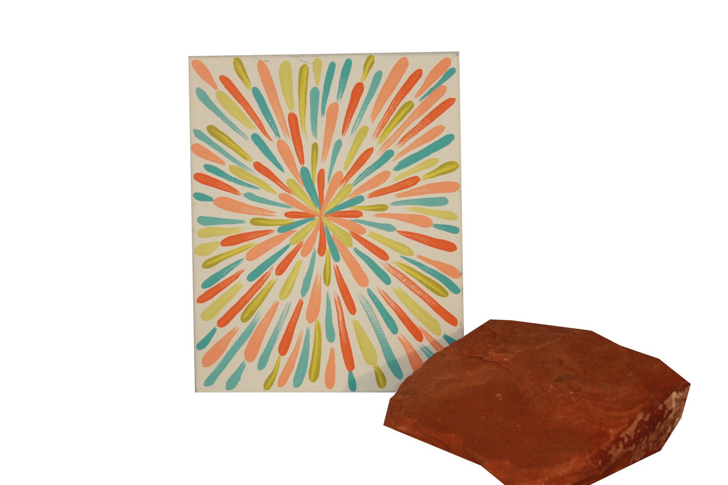 Painting Orange and Green Flower
