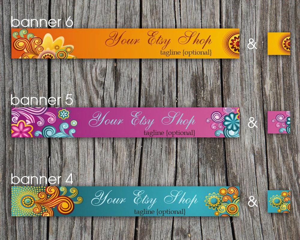 Etsy Shop Banners - Banner and Avatar -  Made to Order