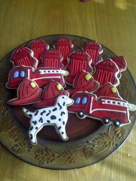 Fireman themed cookies