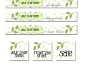 Green Leaves Etsy Shop Banners, avatars, full shop set