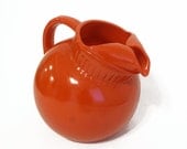 Hazel Atlas Rainbow Orange Depression Glass Pitcher