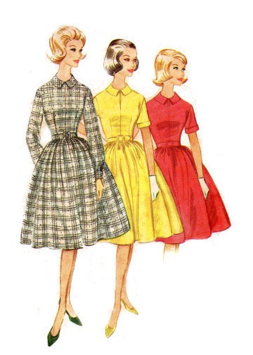 1960 Dart-fitted Bodice, Four Gore Gathered Full Skirt - McCalls 5471 Complete Original Pattern