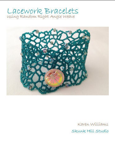 Lacework Bracelet Pattern, Random Right Angle Weave - PDF Tutorial