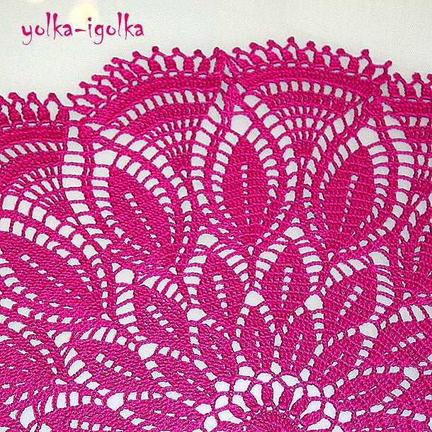 Beautiful crocheted Purple doily.