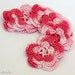 Beautiful pink melange crochet motifs. Set of 6.