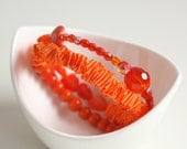 Orange memory wire bracelet. Tangerine tango orange beaded bracelet. Halloween bracelet. Bangle bracelet. Part of bracelet set.