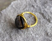Craving Chocolate -  Wire Wrapped Bead Ring - READY to SHIP
