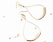 Gold Featherlight Hoops / minimal curved brass tube earrings / simple, light, everyday jewelry