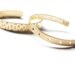 Thin Gold Dots Cuff Bracelet / modern minimal brass jewelry / skinny hand-formed stacking bangle, pierced hole design