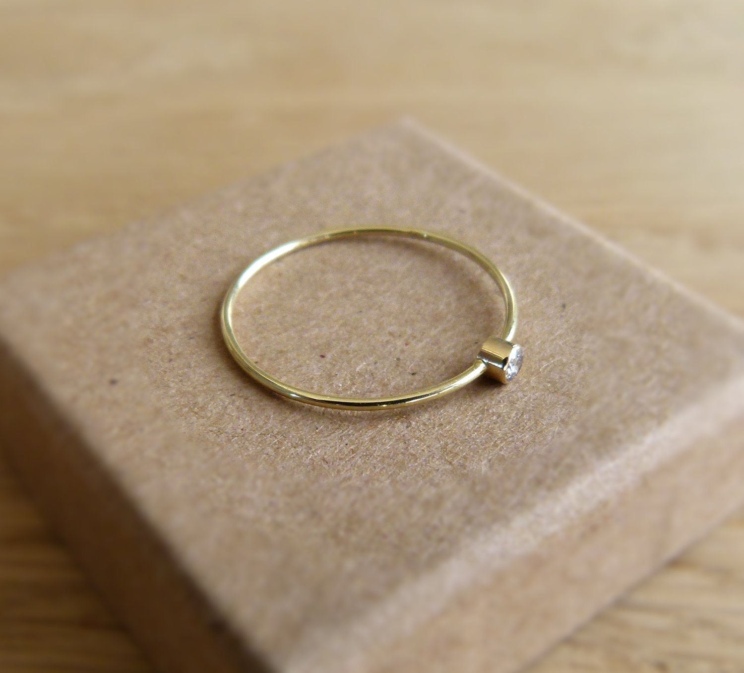 Diamond Engagement Ring - Diamond Gold Ring - 14k Solid Gold