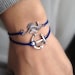 Navy Blue CORD With Seahorse Wish Bracelet