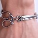 Antique Silver scissor bracelet - victorian bracelet Chain bracelet wish bracelet