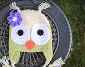 Gender Neutral Owl Beanie, Size Newborn - Toddler