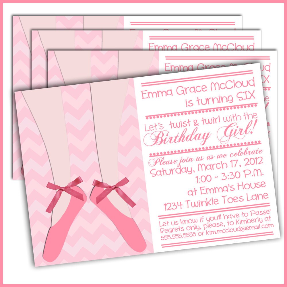 Ballet Birthday Invitations