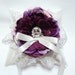 Wedding Ring Pillow Deep Purple Flower on Silk Dupioni Ring Pillow 6"X6"