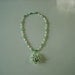 18 & 1/2 inch porcelain carnation pendant with glass beads necklace