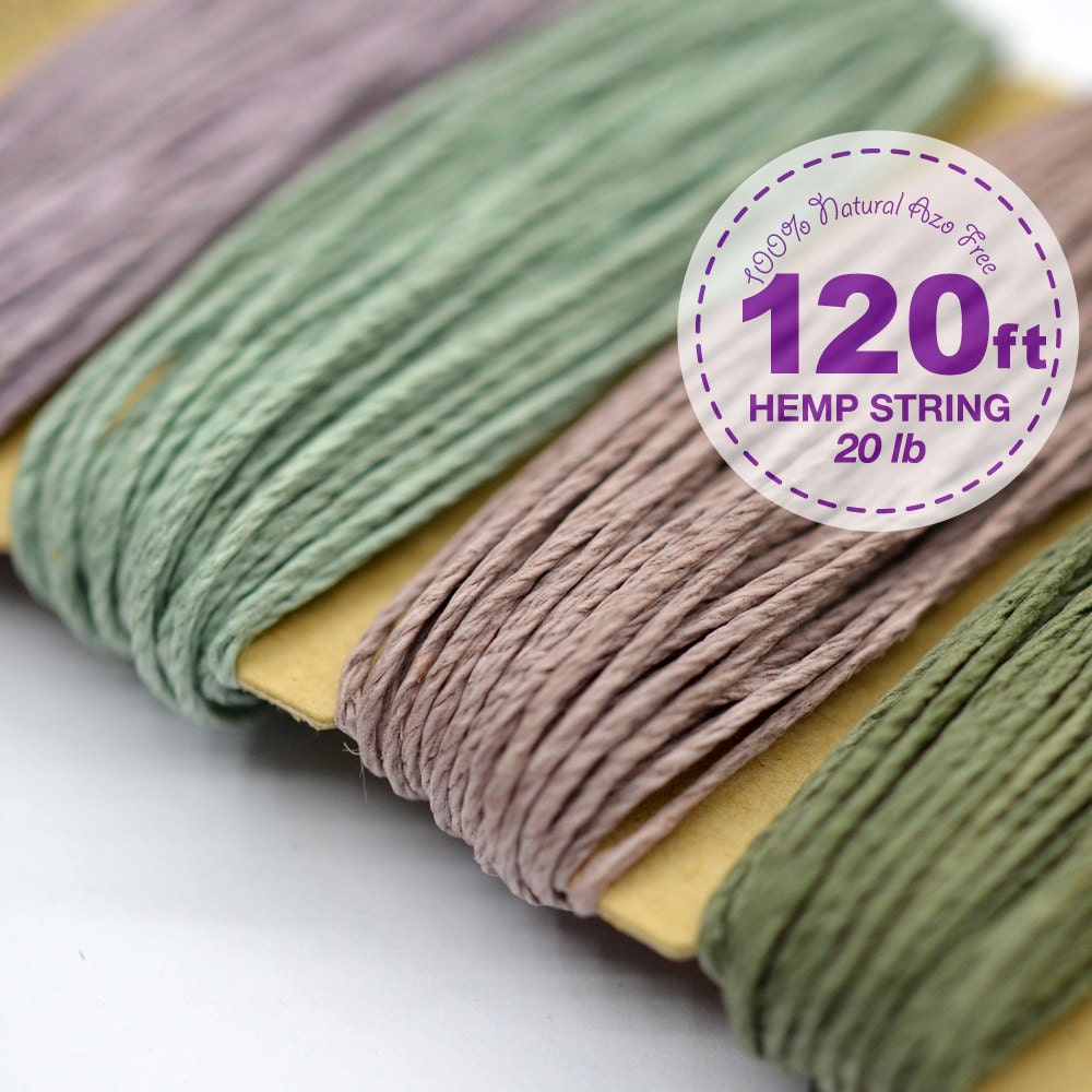 Hemp cord natural 1mm in vintage colors