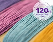 Hemp Cord, Pastel Color Assortment, 1 mm, 20lb, Bead Cord, Hemp Thread, Colored Hemp Twine