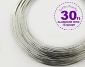 Aluminum Craft Wire, Silver, 30 feet ( 9.2m ), 18 Gauge, wire wrapping, jewelry, crafts, floral designs