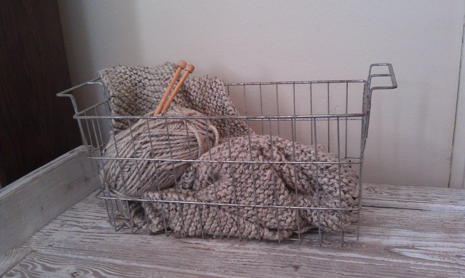Vintage Wire Basket Locker Basket Galvanized Industrial