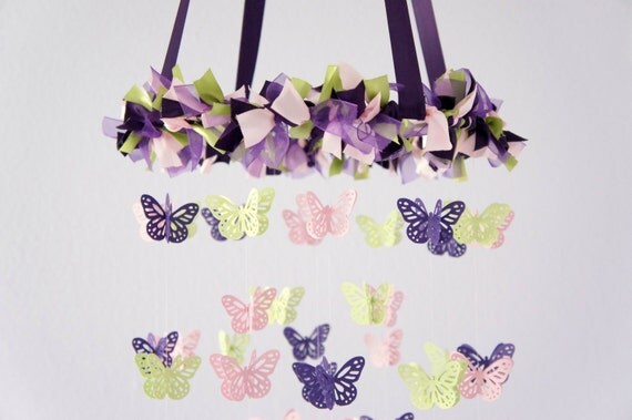 Crib Mobile- Butterfly Mobile, Baby Shower Gift, Photographer Prop