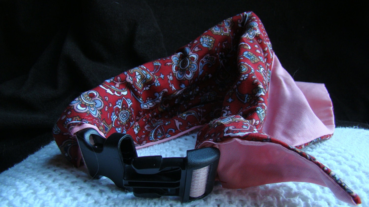 Dog Bandana Collar - Adjustable Collar PLUS 2 Interchangeable Bandanas built in- Swtich 'em out - ALL sizes - Recyled vintage belts