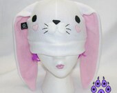 White fleece Bunny Loves You Hat rabbit kawaii ski beanie warm anime cosplay lolita furry