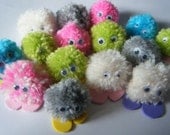 Pack of 5 Quiet Critters / Pom Pom Monsters - great for party bag fillers