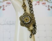 Vintage Button Wrap Bracelet, vintage button and filigree, double chain, silver and gold, upcycled