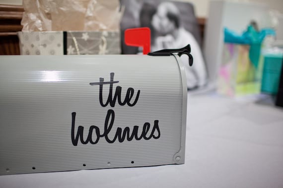 CUSTOM vinyl mailbox decal - NEW COLOR