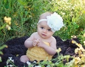 flower headband for toddler girl..newborn..ivory big flower headband..photography prop