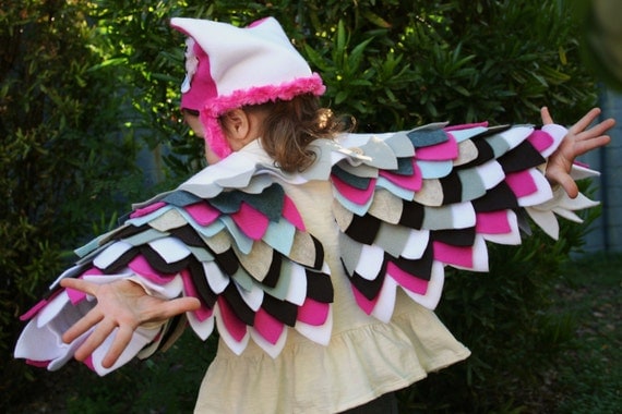 Owl Costume in Pink- Imagination Play- Dress Up- Halloween