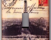 Vintage Paris Poster with Postmark and Script Switchplate Cover - Single Regular size (623)