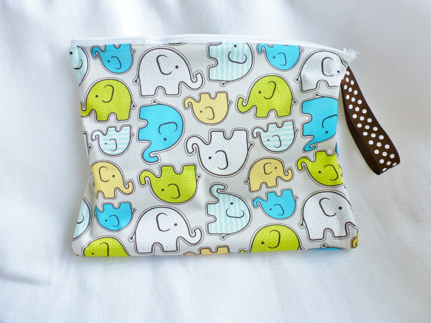 Apple Blossom or Cheeky Elephant Wet bag Zipper Pouch