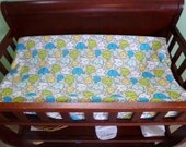 Apple Blossom or Cheeky Elephant Contoured Changing Pad Cover Waterproof PUL