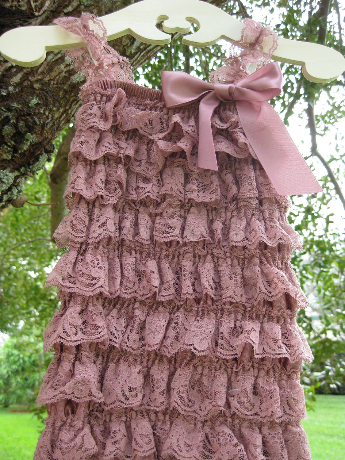 Baby Girl Petti Lace Romper, Dusty Rose Lace Petti Romper, lace romper, photography prop, Birthday, Baby Shower Gift