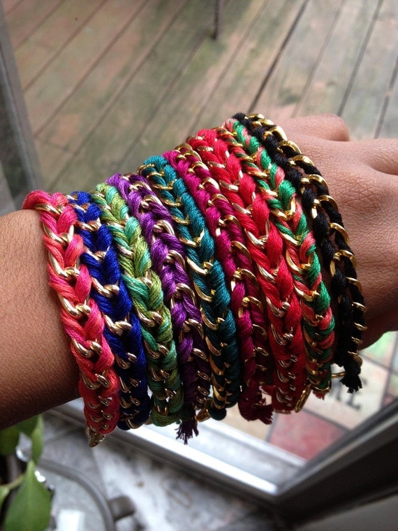 SUMMER SALE - Woven Chain Bracelet - Multiple Colors Available