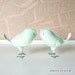 Bird Wedding Cake Topper - Vintage Soft Mint Green Love Birds, Baby Nursery Decor, Wedding Anniversary Gift - Made to Order