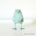 Ida - Fabric Bird in Vintage Mint Green and Tan, Wedding Cake Topper Love Bird, Baby Nursery Decor, Soft Sculpture - Made to Order