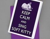 Keep Calm and Sing Soft Kitty Print Card Big Bang 8x10 Print DIY Poster Printable jpg pdf Digital File Clip Art Instant Download DP69