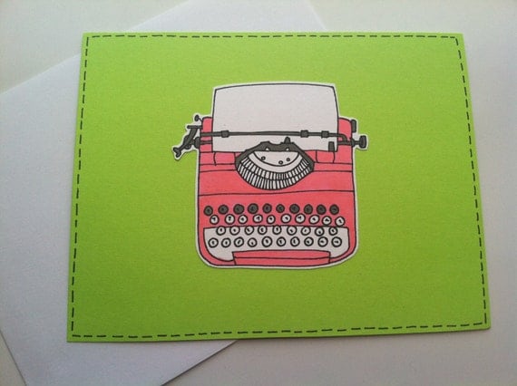 8 Piece Vintage Typewriter Stationery Set, 8 Cards & 8 Envelopes