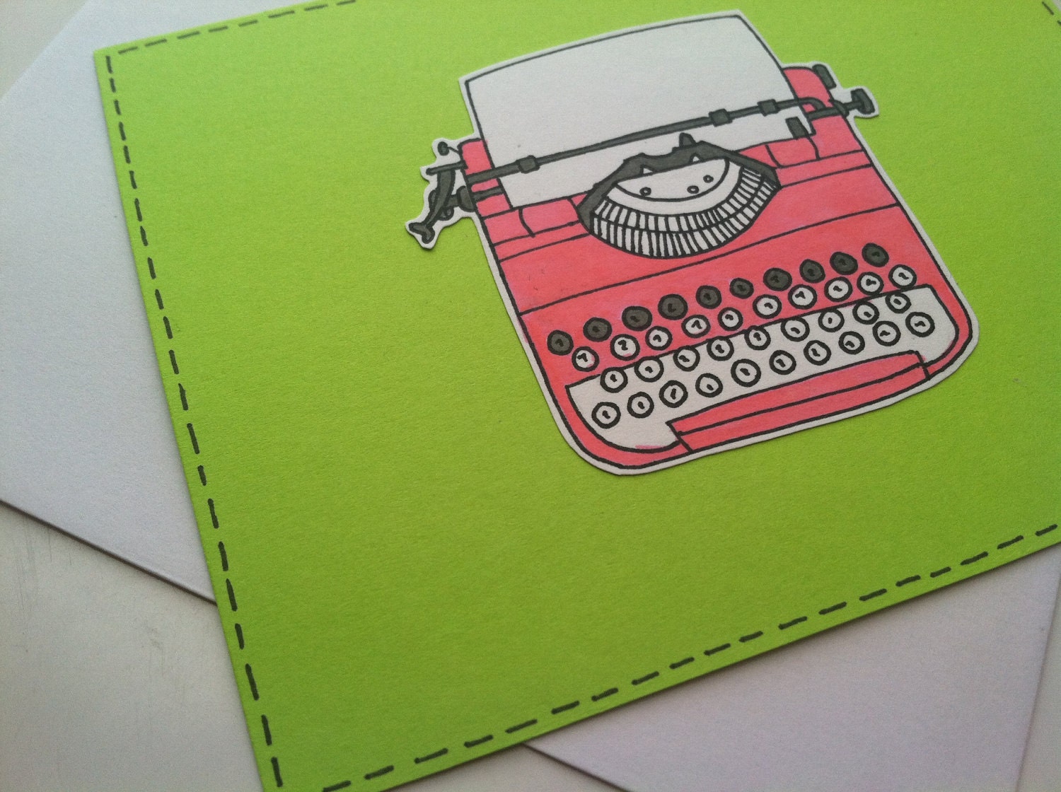 8 Piece Vintage Typewriter Stationery Set, 8 Cards & 8 Envelopes